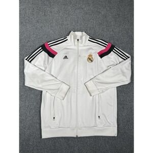 Adidas Real Madrid 2014/2015 Track Jacket Mens Large White Full Zip Training